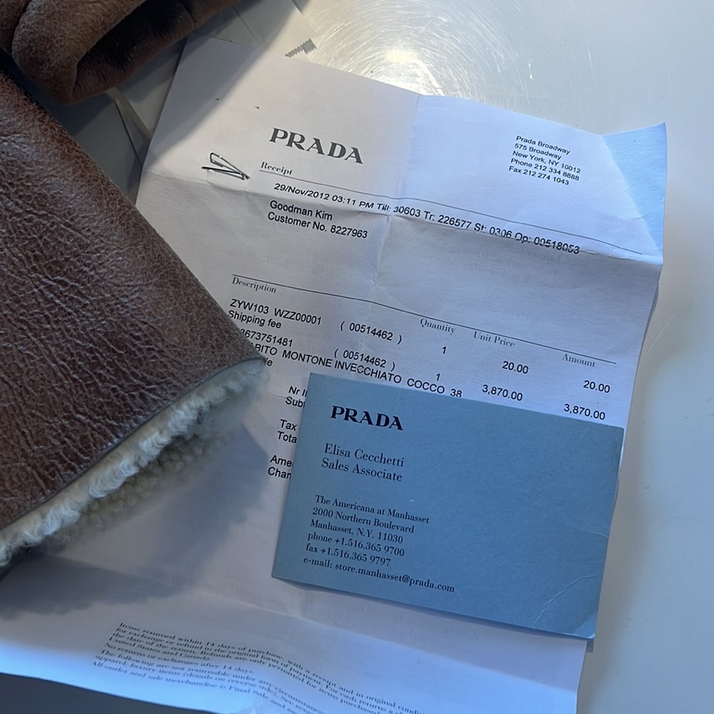 Prada Single Breasted Sheepskin Coat - Picture 13 of 14